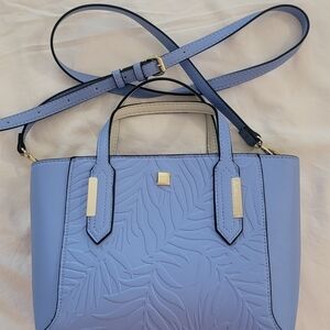 Kate Landry Blue Satchel with Geometric Design